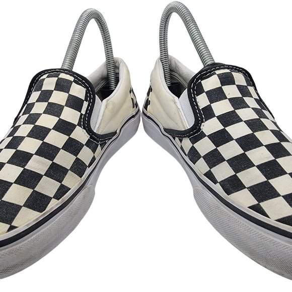 Vans Black and White Checkered Slip-On Sneakers - Picture 3 of 12